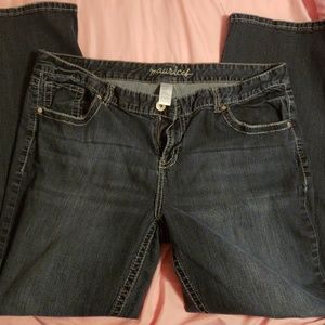 Maurices Size 24W Long Embellished Pocket Jeans